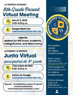 8th Grade parent meeting